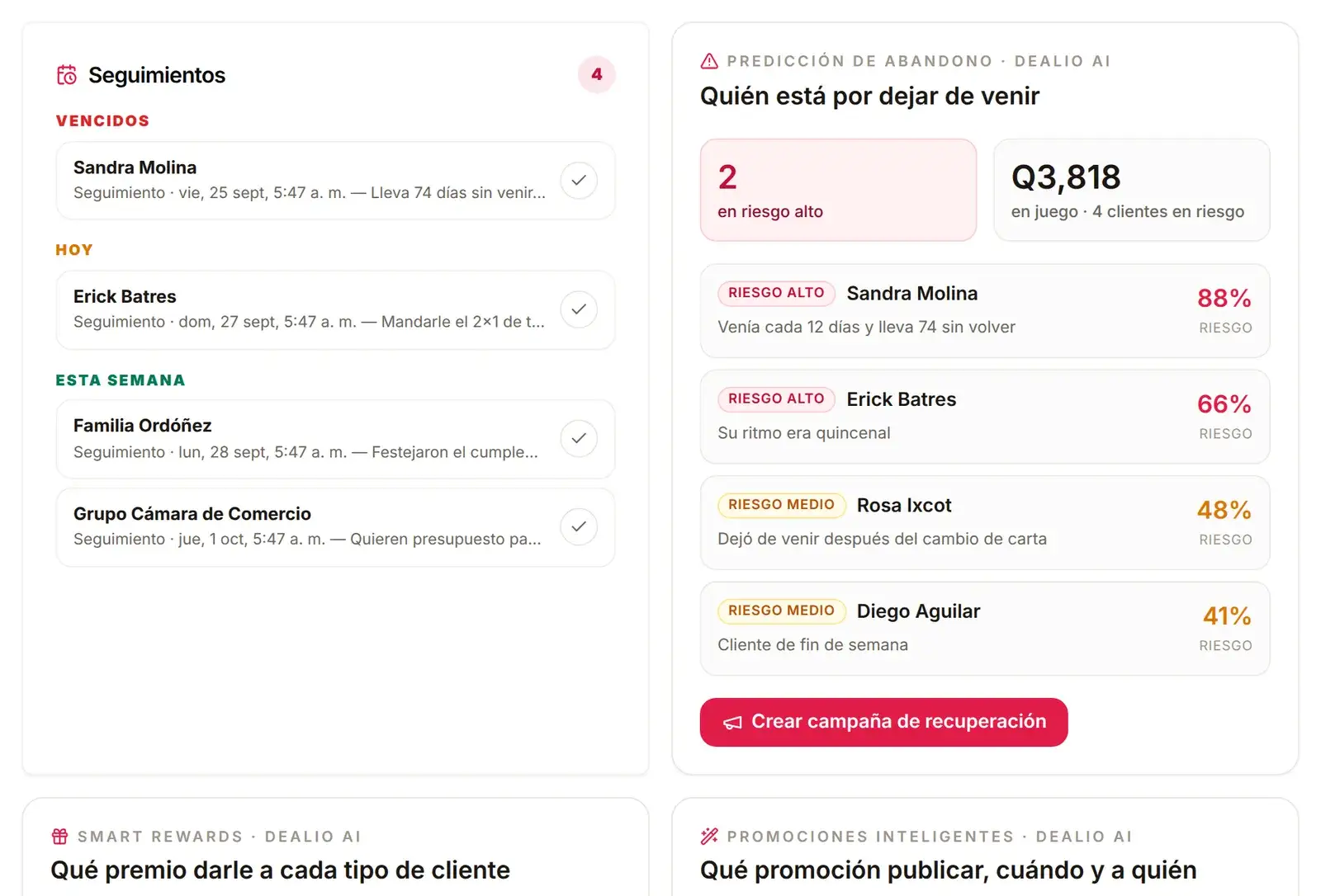 Clientes 360: seguimientos y quién está por dejar de venir